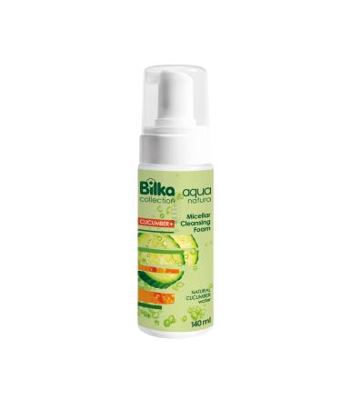 Bilka Collection Aqua Natura Micellar Cleansing Mousse - Daily Facial Cleanser with Natural Cucumber Water for Hydration and Pore Shrinking - 140ml