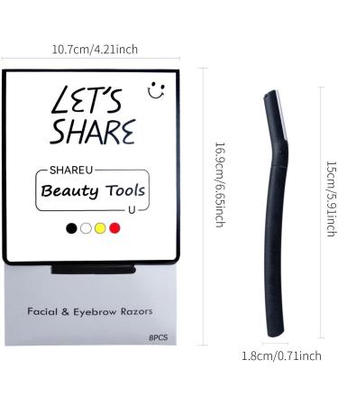 Rolempon Facial Razors for Women - 8 Ergonomic Eyebrow & Dermaplaning Tools with Protective Cover | Safe & Easy Facial Hair Removal - Buy Online on GoSupps.com