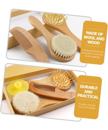SECFOU Baby Gifts Baby Gifts 1 Set Comb for Cap Hair Cradle Wooden Shower Wool Scrubber Bath Brush Toddlers Scalp Newborns and Baby Silicone Head Massager Gift with Baby Hair Brush Baby Hair Brush - Buy Online on GoSupps.com