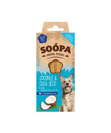Soopa Grain Free Coconut and Chia Seed Dental Dog Treats 4 Sticks