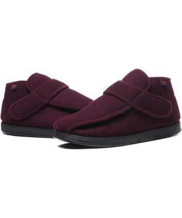 ZHENSI Women's Adjustable Cotton Slippers - Wide Swollen Feet Diabetic Shoes - Non-Slip Memory Foam - Red - Buy Online on GoSupps.com