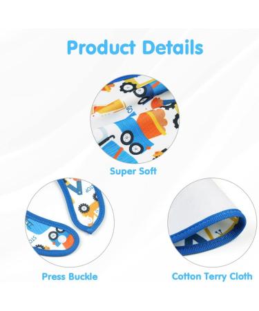 Vicloon Baby Bandana Dribble Bibs 7pcs Set - Soft & Absorbent Teething Bibs for Baby Boys and Girls, Unisex Blue-Grey Design - Buy Online on GoSupps.com