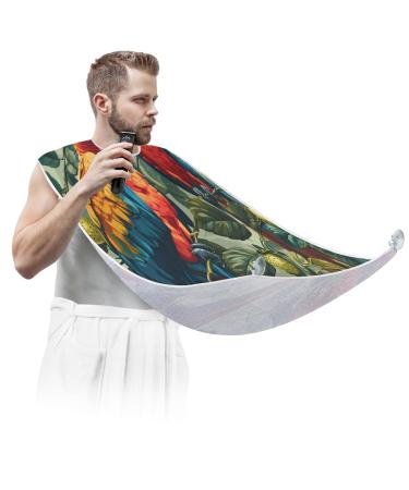 Bird Parrot Beard Bib Apron Beard Hair Catcher for Men Shaving Fathers Day Anniversary Christmas Gifts for Dad Husband Beard Bib with 2 Suction Cups