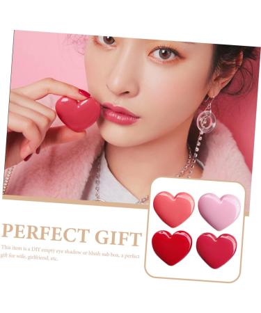 Beatifufu Set of 4 Compact Heart-Shaped Storage Boxes with Mirror for Lipstick and Eyeshadow for Travel - Buy Online on GoSupps.com