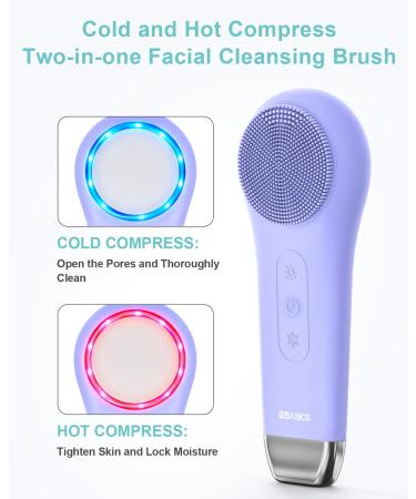EZBASICS Rechargeable Facial Cleansing Brush - Waterproof Electric Silicone Scrubber for Men & Women - Exfoliating and Cleansing Brush - Violet - Buy Online on GoSupps.com