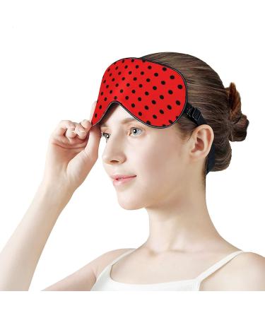 Buy Black Dot Ladybugs Sleep Mask for Women | Adjustable Eye Shades Cover with Elastic Strap - International Shipping Available - Buy Online on GoSupps.com