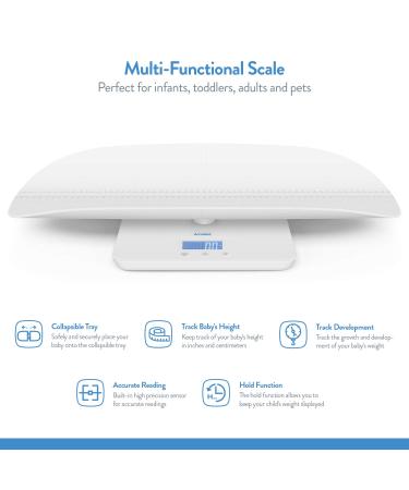 AccuMed Multi-Function Baby & Pet Scale - Digital Weight & Height Tracker with Blue Backlight - Buy Online on GoSupps.com