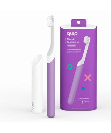 Quip Kids Electric Toothbrush - Sonic Toothbrush with Small Brush Head, Travel Cover & Mirror Mount, Soft Bristles, Timer, and Rubber Handle - Purple