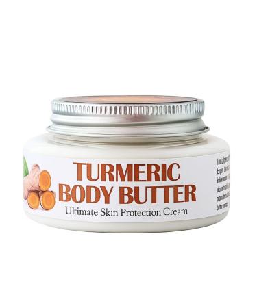 Nature Skin Shop Turmeric Body Butter Cream - 4.5 Ounces - Moisturizer for Radiant and Even-Looking Skin Tone - For Men and Women with Dry Dull-Looking Skin