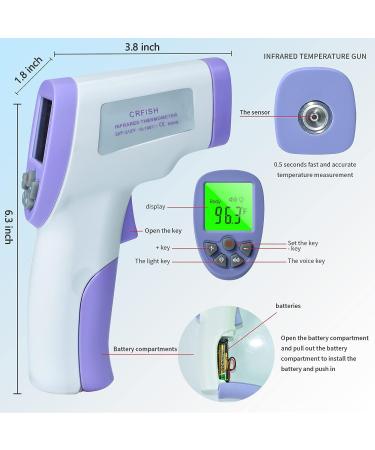 Digital Thermometer for Adults and Kids - Non Contact Infrared Forehead Thermometer with Fever Alarm - 2 in 1 Mode - Silent Operation (White) - Buy Online on GoSupps.com