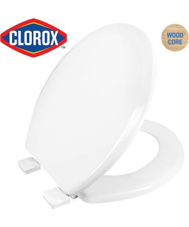 Clorox Antimicrobial Round Wood Toilet Seat | Easy-Off Hinges | Wiggle-Free Design - Buy Online on GoSupps.com