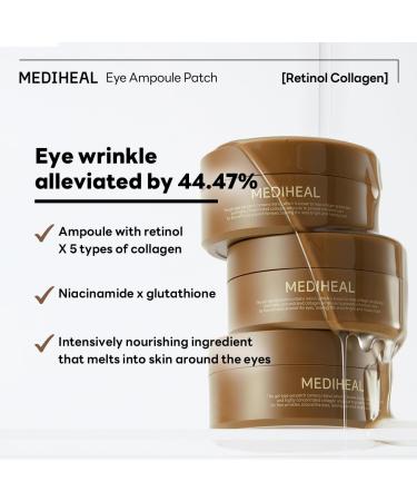 Buy Mediheal Retinol Collagen Under Eye Patches - Nourishing Korean Hydrogel Eye Pads with 95% Retinol & 5% Micro Collagen for Dark Circles & Puffiness - Includes Sealing Cap & Spatula - Fast International Shipping - Buy Online on GoSupps.com