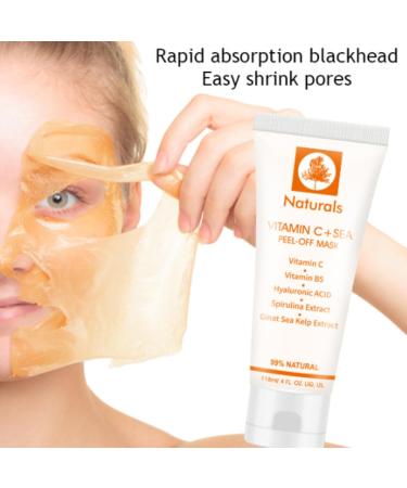 Peel Off Face Masks - Face Masks Skincare - Vitamin C Face Masks Beauty for Deep Cleansing & Purifying - Vitamin C Hydrating Face Mask - Vitamin C Face Masks Skincare Peel Off - Reduces Acne and Pores - Buy Online on GoSupps.com