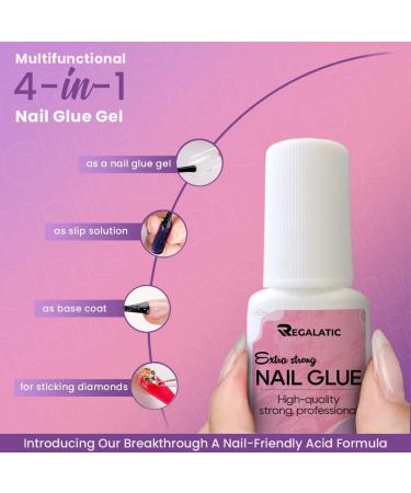Regalatic Nail Glue Super Strong Brush-On Nail Glue For False Nails Acrylic Tips Stick On Nails 8ml 1 - Buy Online on GoSupps.com