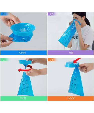 Vomit Bags Disposable - 25 Pack Emesis Bags 1000ml | Leak Resistant Barf Bags for Motion Sickness Travel & Pregnancy Essentials - Buy Online on GoSupps.com