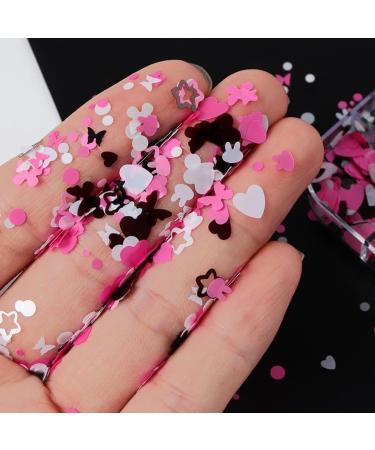 Heart Star Round Nail Art Glitter Flakes Sequins for Mani Beauty Makeup Face Body Art Decoration Style 1 - Buy Online on GoSupps.com