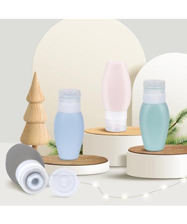 Uervoton 4 Pack Silicone Travel Bottle Leak Proof Refillable Squeezable Containers Set with Label and Transparent Carry Bag for Liquid Shampoos Soap and Toiletries - 90ml TB-4PACK - Buy Online on GoSupps.com