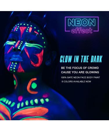 Bowitzki 30g Professional Face Paint Body Paint Water Based Face painting Makeup Safe for Kids and Adults Split Cake Single Color Halloween Christmas (Neon Blue) - Buy Online on GoSupps.com