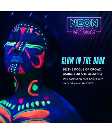 Buy Bowitzki UV-Neon Body Color Set - 8x10ml Fluorescent Face Paint for Festivals | Glow in the Dark Makeup - Buy Online on GoSupps.com