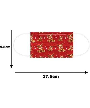 Celendi 50PC Christmas Disposable_Face_Masks for Adults 3 Ply Breathable Holiday_Masks with Designs Party Favor Paper_Masks - Buy Online on GoSupps.com