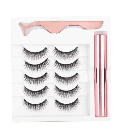 Magnetic False Eyelashes + Magnetic Liquid Eyeliner + Tweezers Reusable Eyelashes Extension Eyelash Makeup Tool Set (#035)