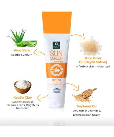 3-in-1 Organic Face Wash & Sunscreen SPF 50 Combo for All Skin Types - Paraben & Sulphate Free | 100% Natural 100gm Each - Buy Online on GoSupps.com