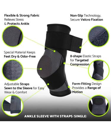 Adjustable Ankle Brace Compression Support for Men and Women - Relief for Sprained Ankles - Buy Online on GoSupps.com