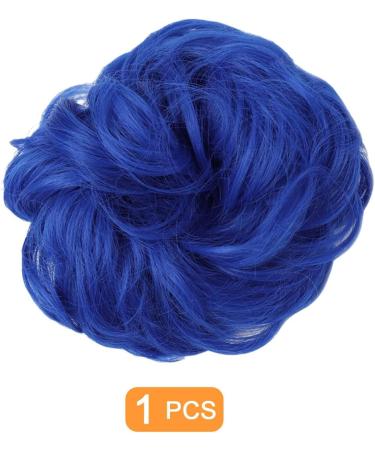 Traziewell Blue Hair Extensions Hairpieces Messy Bun Wavy Hair Scrunchies Curly Hair Donut Chignons Hair Pieces Hair Extension 1337 FH001337 One Size - Buy Online on GoSupps.com