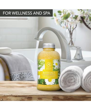Bath Sea Salt Chamomile 21.16 Oz (600g) | Natural Chamomile Extract for Relaxing Bath Soak | Muscle Relaxation & Aromatherapy | Herb Bath Salt | Body Care Essential - Buy Online on GoSupps.com