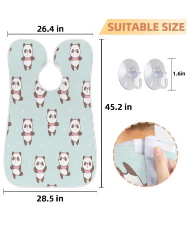 Panda Polka Dots Beard Bib - Non-Stick Waterproof Grooming Cape for Men | Hair Catcher Apron & Gift Idea - Buy Online on GoSupps.com