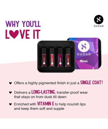 SUGAR Cosmetics Smudge Me Not Liquid Mini Lipstick Gift Set - Bold Shades - Buy Online on GoSupps.com