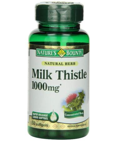Nature's Bounty Milk Thistle 1000mg Softgels 50 ea (Pack of 9)