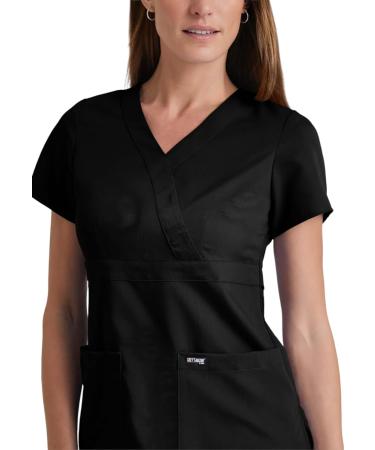 BARCO Grey's Anatomy Scrubs Riley V-Neck Women's Scrub Top - Super-Soft, Small, Black - Buy Online on GoSupps.com