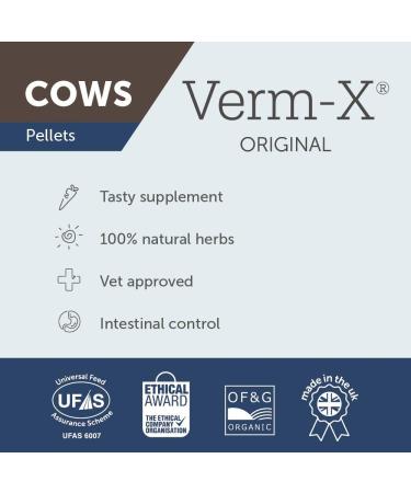 Verm-X Original All Natural Pellets for Cows. Approved for Use on Organic Farms. SupportsIntestinal Hygiene. Vet Approved.Restores and Maintains Gut Vitality. Wormwood Free Recipe. - Buy Online on GoSupps.com
