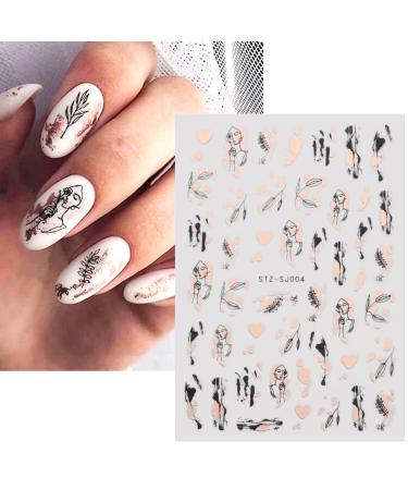 9 Sheets Rose Gold Nail Art Stickers - 3D Self-Adhesive Decals for Luxury Nail Decoration - Buy Online on GoSupps.com