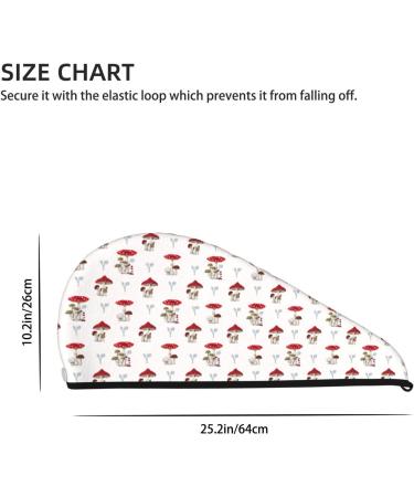 Hair Towel Wrap - Quick Drying Button Towel Turban in Unique Mushroom Designs | Best Hair Drying Solutions - Buy Online on GoSupps.com