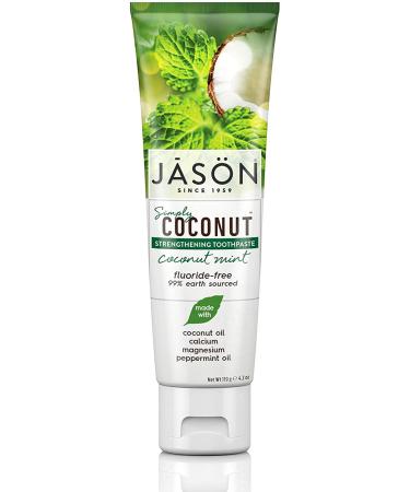 Jason Simply Coconut Strengthening Fluoride-Free Toothpaste, Coconut Mint, 4.2 Oz