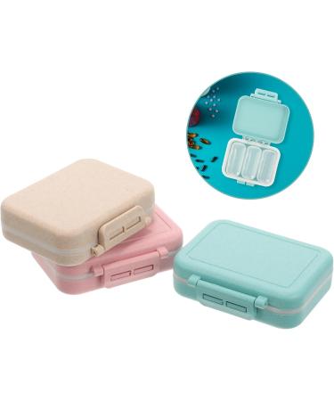 Healvian Small Pill Organizer Box - 3Pcs Travel Mini Pill Case Holder with Removable Compartments for Fish Oil - Portable Daily Use - Buy Online on GoSupps.com