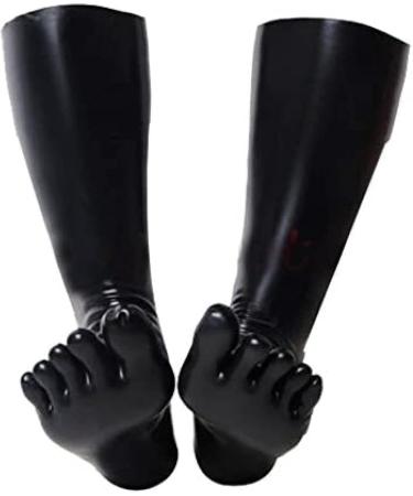 Unisex Knee High Latex Toe Socks | Calf High Costumes for Men & Women - Black Large - Buy Online on GoSupps.com
