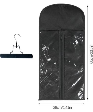 Hair Extension Wig Storage Bag Long Wig Storage Bag with Wooden Hanger Dustproof Bag for Hair Extensions Portable Dustproof Hair Extensions Carrier Holder Black - Buy Online on GoSupps.com