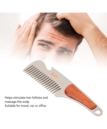 Stainless Steel Hair & Beard Comb - Multipurpose Sandalwood Pocket Moustache Comb for Grooming - Buy Online on GoSupps.com