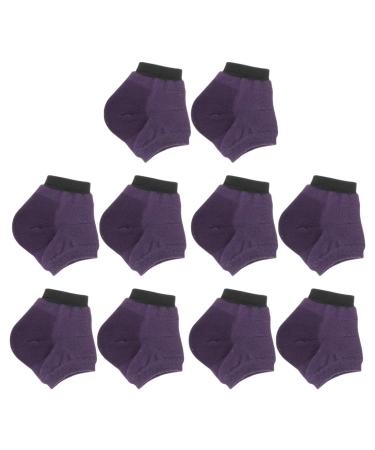 Milists 5 pairs moisturizing socks heel protection heel cushion cracked heel no socks cracked spa-socks spa-gel socks foot care pedicure violet slide-resistant socks silicone