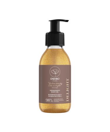 ONLYBIO Ritualia Delight Golden Illuminating Shimmering Body Oil Care Oil with Sweet Mandel Macadamia Avocado Vitamin E Antioxidant - vegan and vegetable