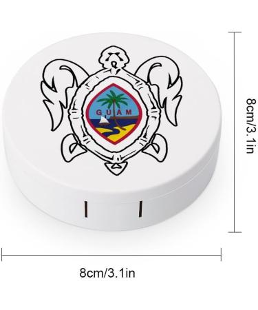 Guam Flag Turtle Contact Lens Case - Cute Portable Round Storage Box Kit with Mirror for Travel & Outdoor Use - Buy Online on GoSupps.com