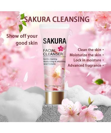 Cherry Blossoms Face Wash Exfoliating Hydrating Foaming Cream Face Cleanser Facial Cleanser for Double Cleansing Makeup Remover Deep Cleaning Balance Oil Water Non-Irritating & Hypoallergenic - Buy Online on GoSupps.com