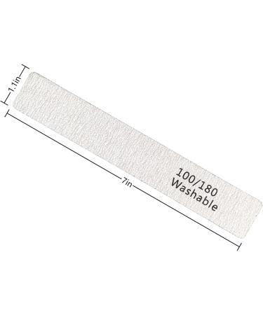 Washable 100/180 Grit Nail File Set - Double Sided Emery Board Filer for Acrylic and Natural Nails (12 Pcs) - Buy Online on GoSupps.com