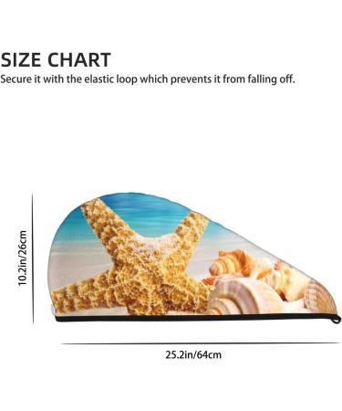 Super Absorbent Beach Starfish Shell Microfiber Hair Towel Wrap | Quick Dry Coral Velvet for Long Curly & Thick Hair - Perfect for Women - Buy Online on GoSupps.com