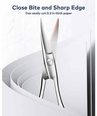 Silver Eyebrow and Facial Hair Scissors Set with Brush - Men's Nose and Mustache Trimmer, Women's Grooming Tool - Precision Stainless Steel Blades - Buy Online on GoSupps.com