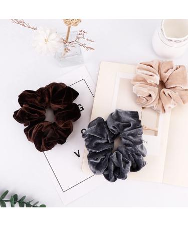 Senllori 12-Piece Scrunchies for Women | Classic Elastic Hair Bands & Ponytail Holders | Soft Natural Color Hair Accessories - Buy Online on GoSupps.com