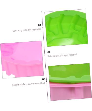 HOMSFOU 2pcs Happy Birthday Baking Pan Baking Tools Birthday Baking Molds Silicone Bread Rubber Cake Baking Pan Round Cake Pudding Molds Candy Nonstick Silica Gel Chocolate Stick to Bake - Buy Online on GoSupps.com